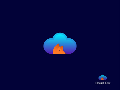 Cloud Fox Logo ( Cloud + Fox ) animal app branding character circle cloud cloud fox firefox fox golden ratio gradient icon identity illustration logo design mark mascot symbol wild wolf