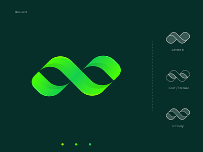 Naturfinity Logo ( Letter N + Leaf / Nature + Infinity )