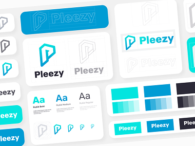 Pleezy – Brand Identity blockchain brand guidelines brand identity brand style guide branding crypto ecommerce finance geometric gradient icon mark network nft p logo protocol software symbol technology token