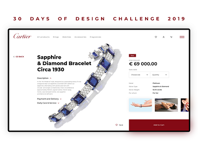 DAY #03 / Cartier Product Page 30daysofdesign adobe xd cartier clean daily ui design e commerce expensive grid jewelry product page store web