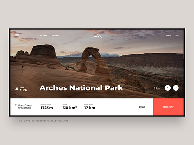 DAY #12 / National Park 30daysofdesign adobe xd animation arches daily ui design grid landing national park site travel web