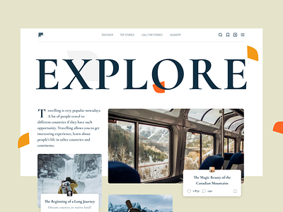 DAY #15 / Travel Blog App 30daysofdesign blog daily ui design exploration explore figma layout minimal site travel typography web