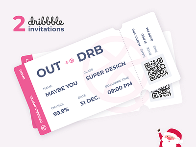 DAY #17 / Dribbble Invitations! 30daysofdesign daily ui design dribbble invite figma flight give away invites qr code tickets ui