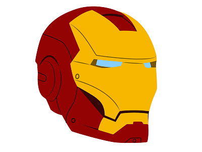 Iron Man Helmet cartoon character art comic vector