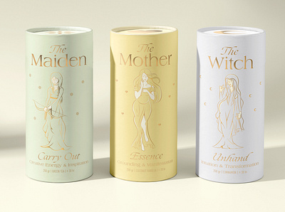 Triple Goddess illustration packaging packing