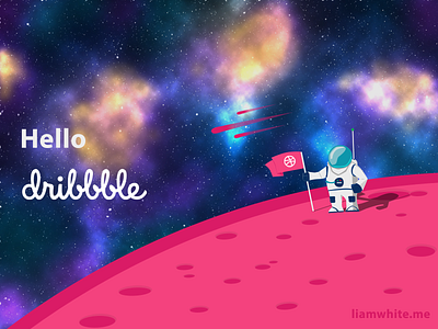 Hello Dribbble, I'm Liam! community creative direction digital art dribbble graphic hello illustrator notmydebut photoshop planet spaceman