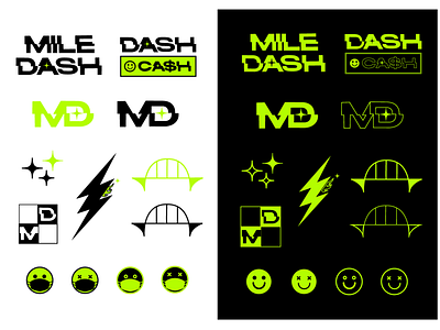 Mile Dash stickers branding graphics icon illustration stickers