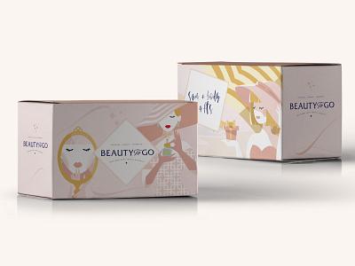 Packaging Design for Beauty To Go branding cosmetics elegant fashion brand feminine fragrance illustrations logo design ui design website design