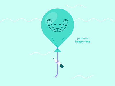 happy face abstract balloon character design flat icon iconographic illustration linework logo marker shapes sharpie teal typography vector world