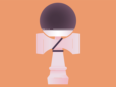 kendama abstract ball cup design flat fun game icon iconographic illustration kendama kids logo orange purple toy vector world