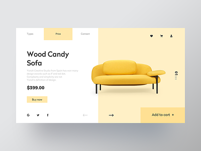 wood candy sofa web page animation design logo ui ux web 设计