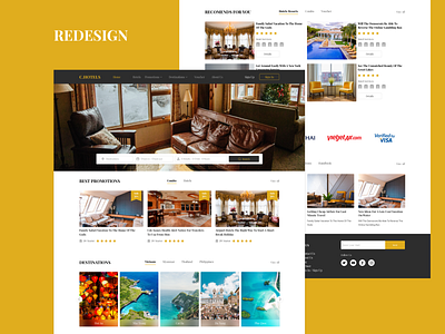 Hotel Booking Redesign black board branding choupham creative design flat idea illustration shot shots ui ui ux ui design ui ux ui ux design ui ux redesign ux web yellow