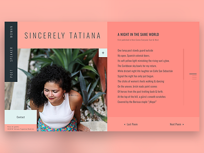 Sincerely Tatiana Poetry Concept blog concept design poetry post ui ux web