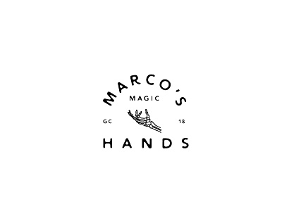 Marcos Magic Hands - Logo Concept badge branding illustration logo typography