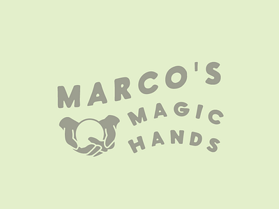 Marcos Magic Hands - Logo Concept Version 2 badge branding drawn hand illustration logo typography
