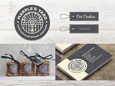 Marple's Yard branding cookies label logo packaging