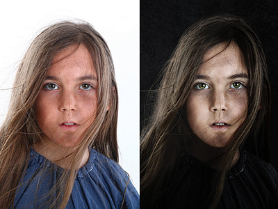 Photo Retouching - before & after girl grunge