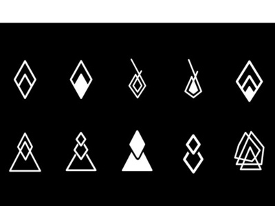 Abstract Hipster Icons abstract black and white branding diamond diamond logo geometric hipster icon logo minimalism trianglular