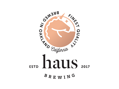 Haus Brewing Label beer branding brewing identity label logo mark unicorn