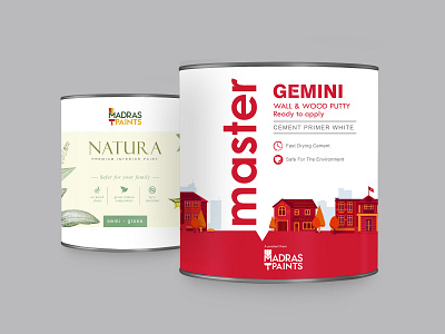 Madras Paints - Label Design branding design illustration label design package design paint