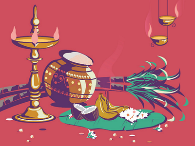 Pongal creativity festival hindu illustration illustrator pongal tradition