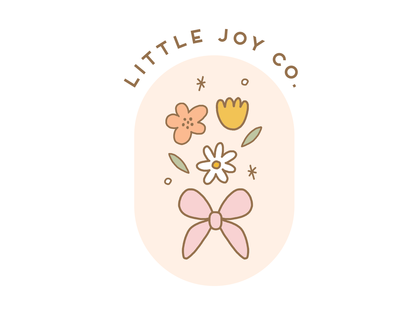 Little Joy Co. Logo branding cute flowers illustration logo
