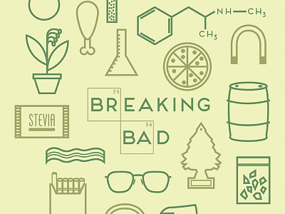 Breaking Bad Poster breaking bad icons illustration poster