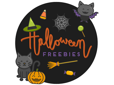 Halloween Freebies! bat candy cat free freebie halloween illustration