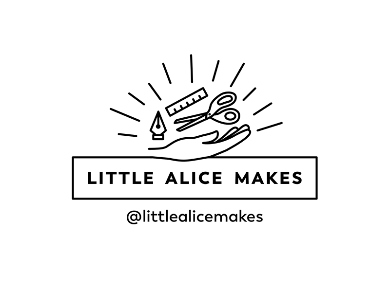 Little Alice Makes Logo crafts hand logo vector