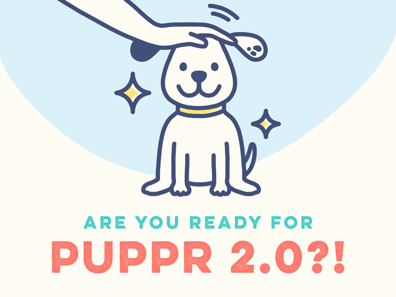 Puppr 2.0 Teaser dog gif puppy vector