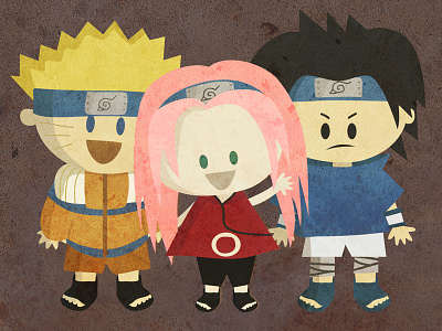 Naruto! anime characters cute illustration naruto sakura sasuke