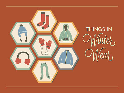Things in Winter Wear badges clothing cute illustration illustrator retro vector winter winter wear
