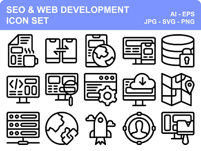 Seo & Web Development application cloud database development icon icon set iconset seo server startup web