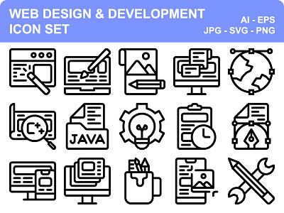 Web Design & Development application computer design development graphic icon icon set iconset idea theme tool web