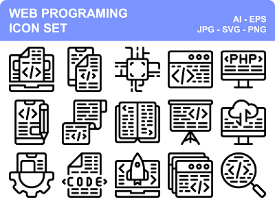 Web Programing application code coding icon icon set iconset program programing script source startup web