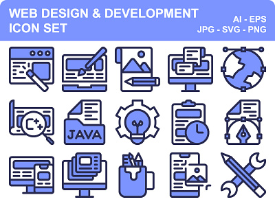 Web Design & Development application computer design development graphic icon icon set iconset idea theme tool web