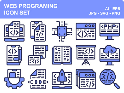 Web Programing application code coding icon icon set iconset program programing script source startup web