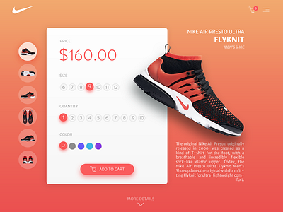 Product Detail Concept android concept detail flyknit ios nike product ui ux web