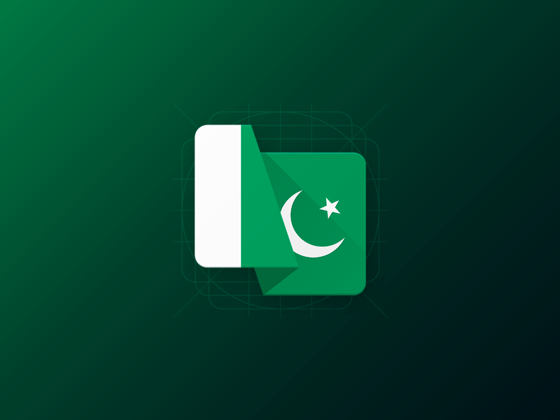 Material flag pakistan icon