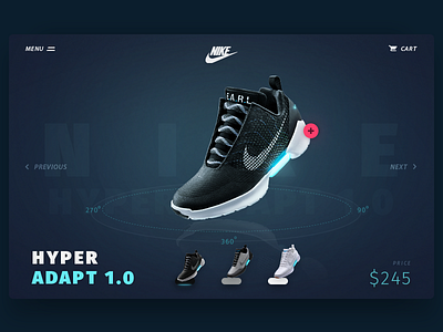 Nike+ 1.0 2016 hyperadapt innovation nike running shoes ui user interface ux website