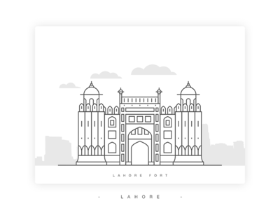 Lahore Fort Illustration building fort illustration lahore landmark lineart pakistan punjab shahi qila vector