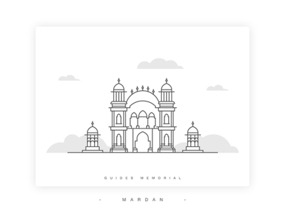 Guides Memorial Illustration building dribbble guides illustration kpk landmark line art mardan memorial pakistan vector