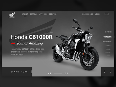 Bikes Web Design bike cb100r dailyui design header honda motorbike sports typography ui ux web