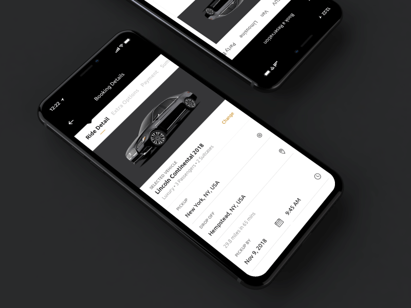 Luxury Ride Booking app black dark design gold interaction design iphone islamabad luxury mobile payment prototype ride booking uber ui uidaily user centered design user experience user interface ux