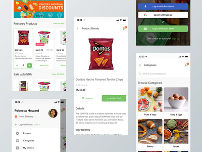 Grocery Store add to cart app design ecommerce grocery mobile products store ui user centered design user experience user interface