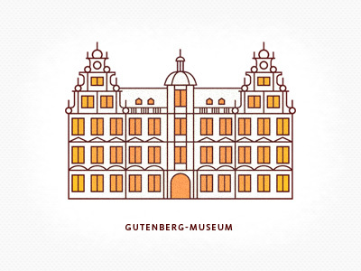 Gutenberg Museum gutenberg mainz minimal mono line