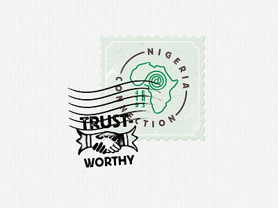 Nigera Connection scam stamp texture typography