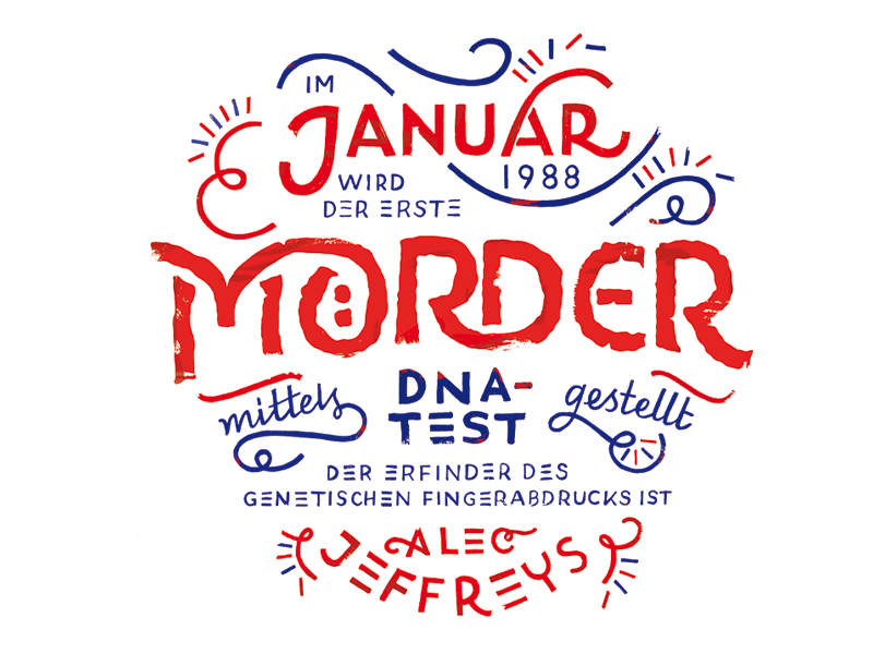 Kalender 2017 / Januar murderer jeffreys dna lettering