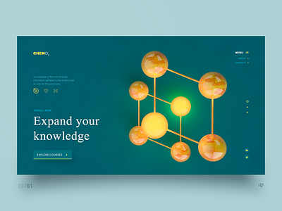 UI Exploration - Expand Your Knowledge 3drender chemistry cinema4d design emm expand inspiration interface knowledge ui web