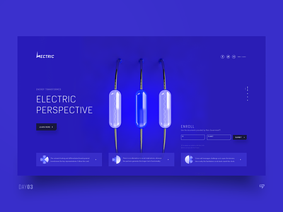 UI Exploration - Electric Perspective 3drender cinema4d dailyui design emm icon inspiration interface logo ui web